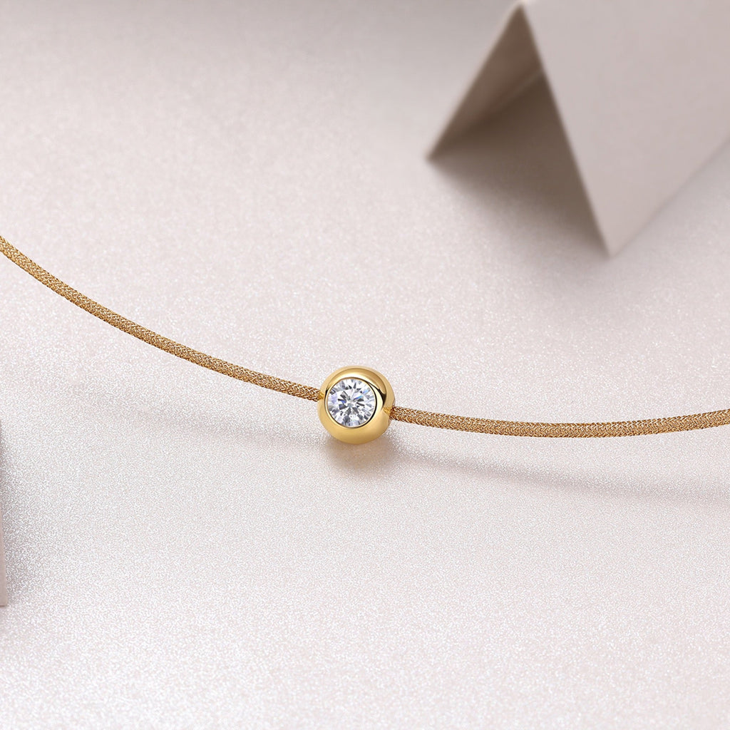 Dawn 0.3 Carat Moissanite Gold-Tone Cord Necklace
