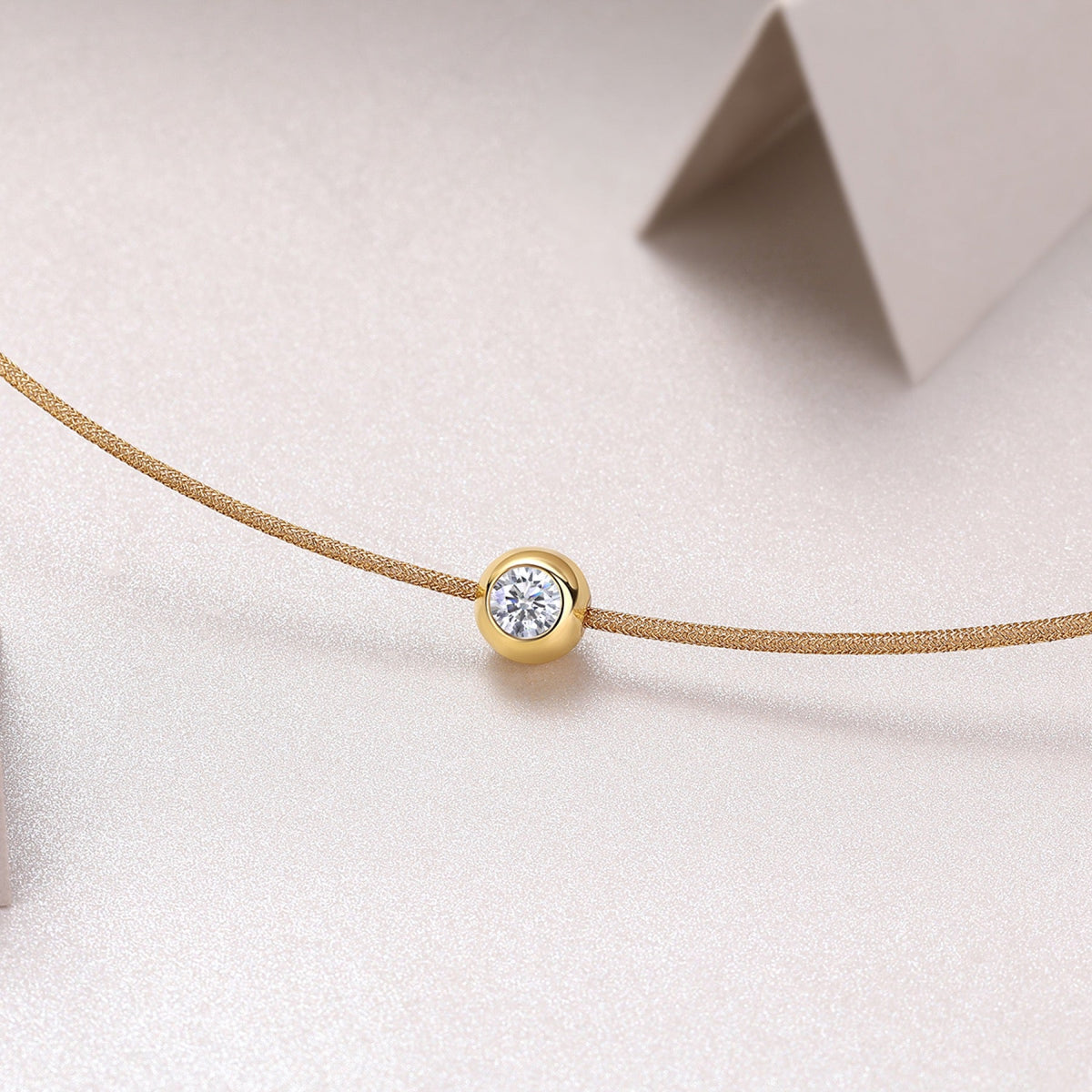 Dawn 0.3 Carat Moissanite Gold-Tone Cord Necklace