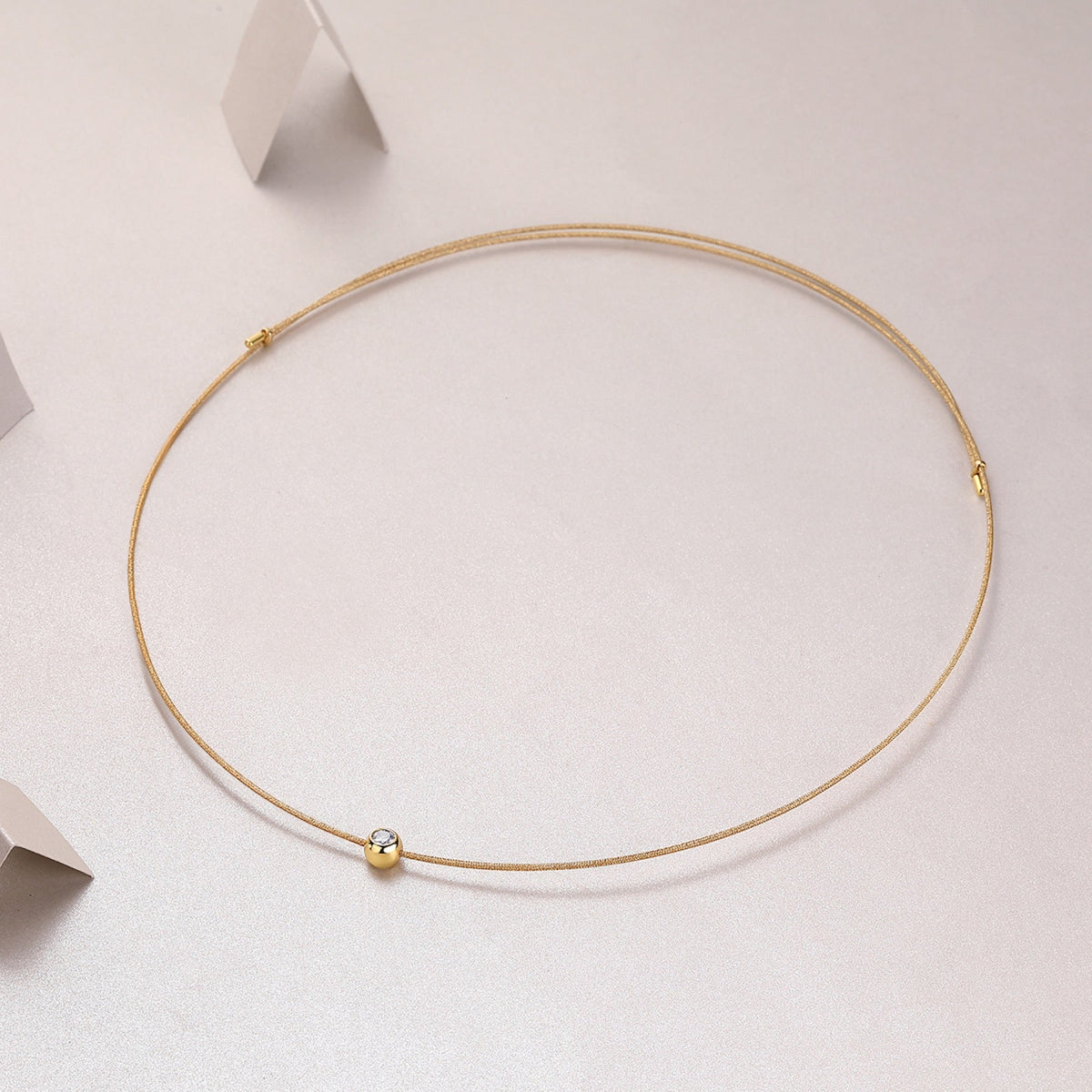 Dawn 0.3 Carat Moissanite Gold-Tone Cord Necklace