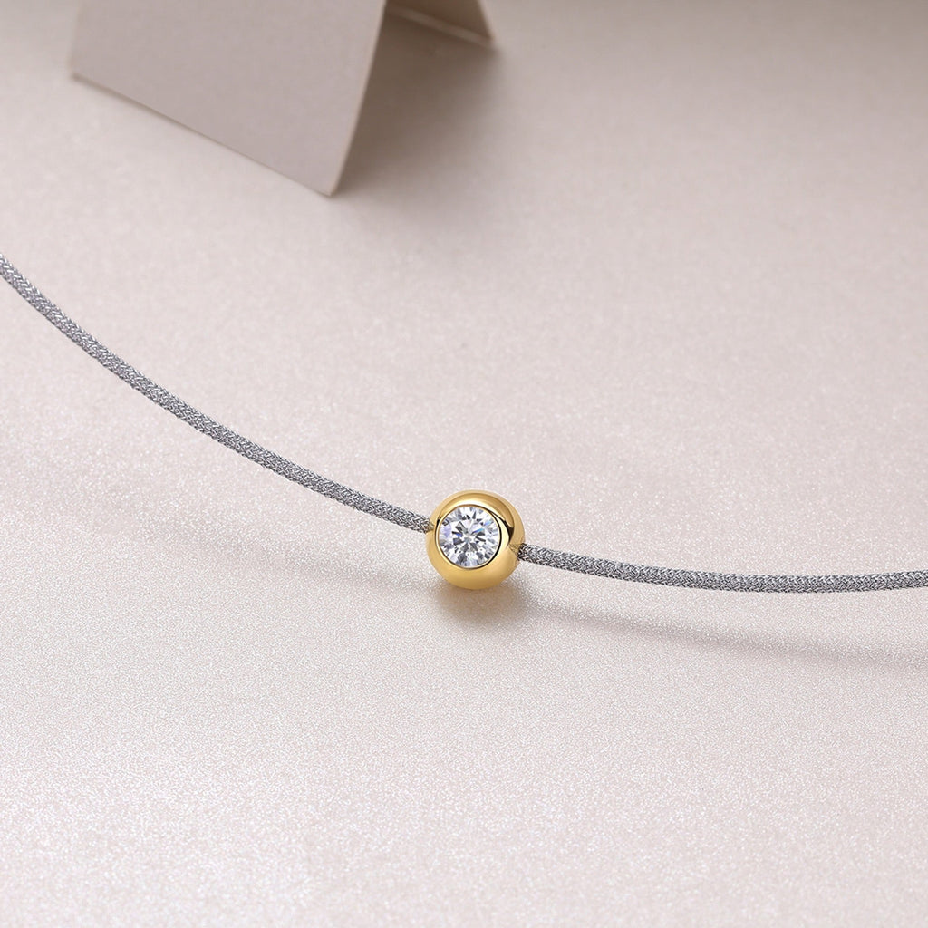 Charm 0.3 Carat Moissanite Cord Necklace