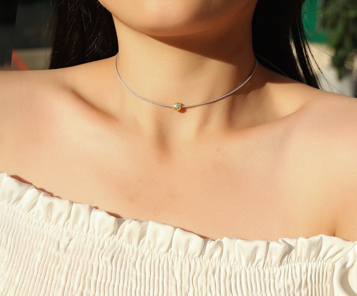 Charm 0.3 Carat Moissanite Cord Necklace