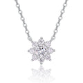 Petal 0.5 Carat Moissanite Flower Pendant Necklace in Sterling Silver