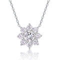 Dahlia 1 Carat Moissanite Flower Pendant Necklace in Sterling Silver