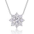 Aster 2 Carat Moissanite Flower Pendant Necklace in Sterling Silver