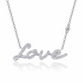Amore Moissanite Script Necklace in Sterling Silver
