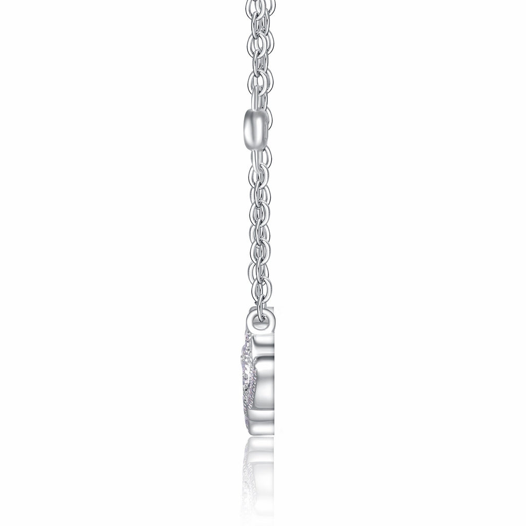Amore Moissanite Script Necklace in Sterling Silver