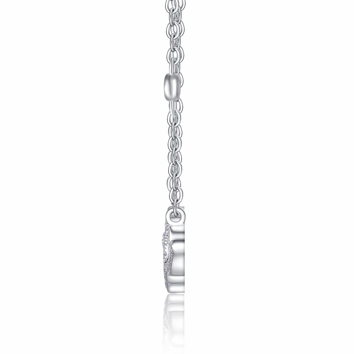 Amore Moissanite Script Necklace in Sterling Silver