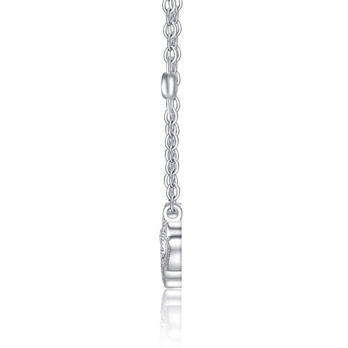 Amore Moissanite Script Necklace in Sterling Silver