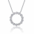 Aureole Moissanite Circle Pendant Necklace in Sterling Silver