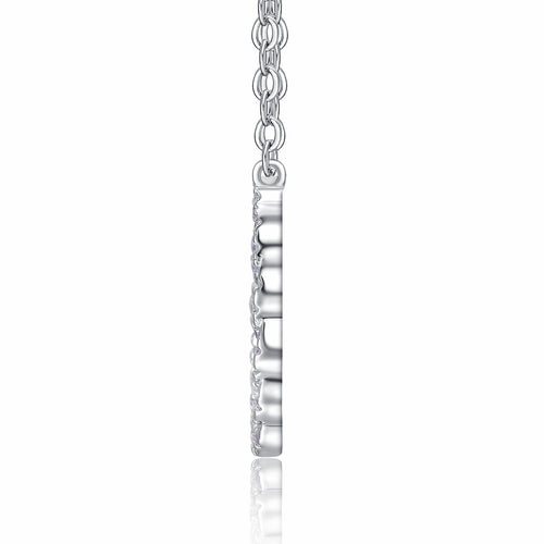 Aureole Moissanite Circle Pendant Necklace in Sterling Silver