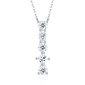 Initial I Moissanite Cluster Initial Pendant Necklace in Sterling Silver