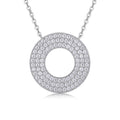 Eclipse Moissanite Pavé Circle Pendant Necklace in Sterling Silver