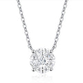 Posy Moissanite Cluster Pendant Necklace in Sterling Silver