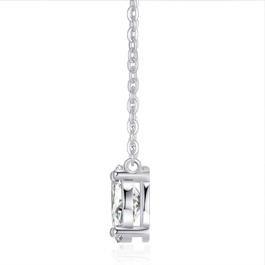 Posy Moissanite Cluster Pendant Necklace in Sterling Silver