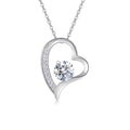 Adore 1 Carat Moissanite Open Heart Pendant Necklace in Sterling Silver