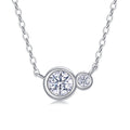 Duo 0.5 Carat Moissanite Two-Stone Necklace in Sterling Silver