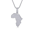Motherland Moissanite Africa Pendant Necklace in Sterling Silver