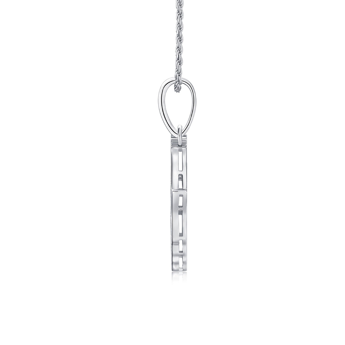 Motherland Moissanite Africa Pendant Necklace in Sterling Silver