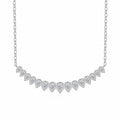Arc Moissanite Curved Bar Necklace in Sterling Silver