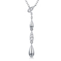 Gemma Moissanite Double Teardrop Necklace in Sterling Silver