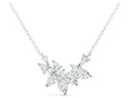 Bouquet Moissanite Cluster Necklace in Sterling Silver