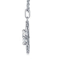 Helios Moissanite Sunburst Pendant Necklace in Sterling Silver