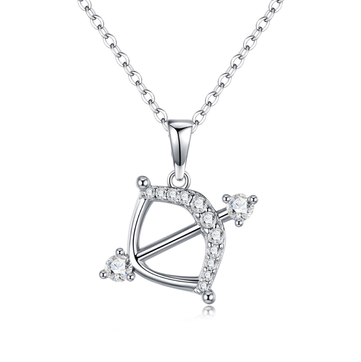 Archer Moissanite Archer Pendant Necklace in Sterling Silver