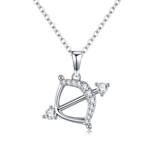 Archer Moissanite Archer Pendant Necklace in Sterling Silver