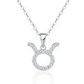 Taurus Moissanite Zodiac Pendant Necklace in Sterling Silver