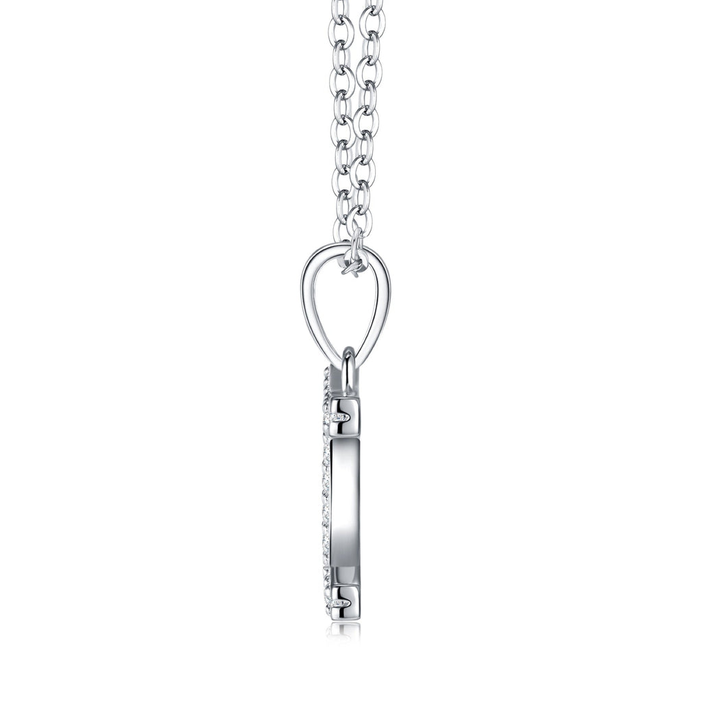 Gemini Moissanite Zodiac Pendant Necklace in Sterling Silver