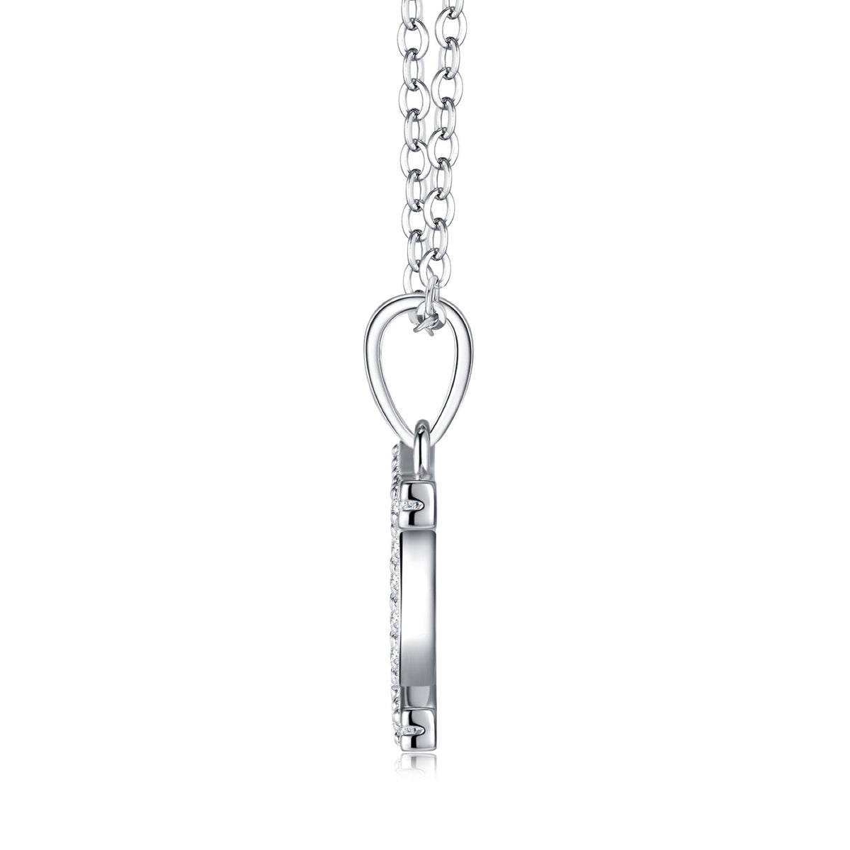 Gemini Moissanite Zodiac Pendant Necklace in Sterling Silver