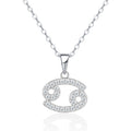 Cancer Moissanite Zodiac Pendant Necklace in Sterling Silver