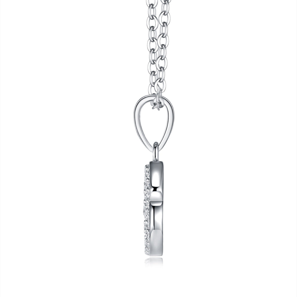 Cancer Moissanite Zodiac Pendant Necklace in Sterling Silver