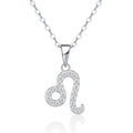 Leo Moissanite Zodiac Pendant Necklace in Sterling Silver