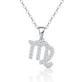 Virgo Moissanite Zodiac Pendant Necklace in Sterling Silver