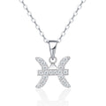 Pisces Moissanite Zodiac Pendant Necklace in Sterling Silver