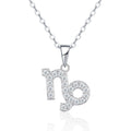 Capricorn Moissanite Zodiac Pendant Necklace in Sterling Silver