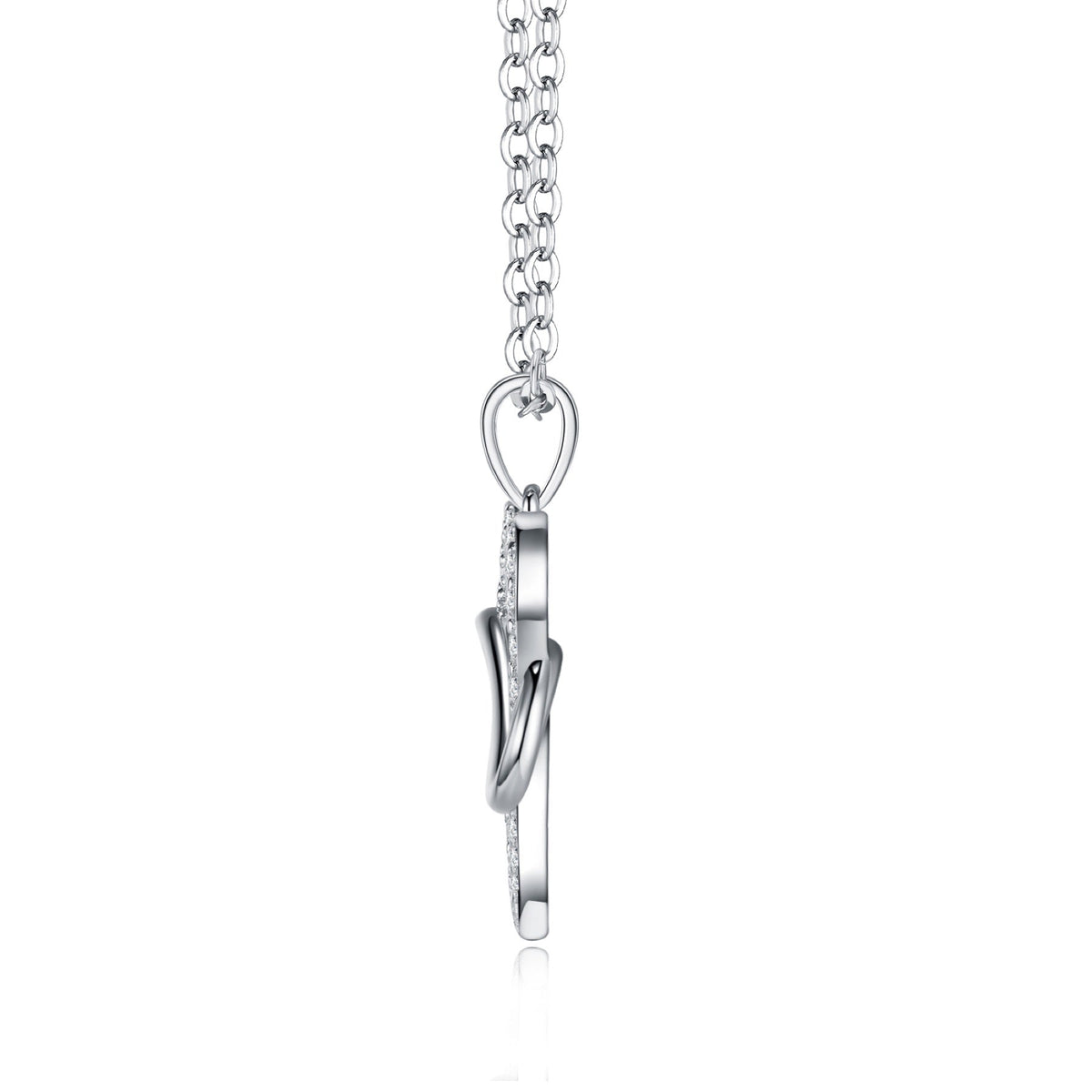 Infinity Moissanite Infinity Heart Necklace in Sterling Silver
