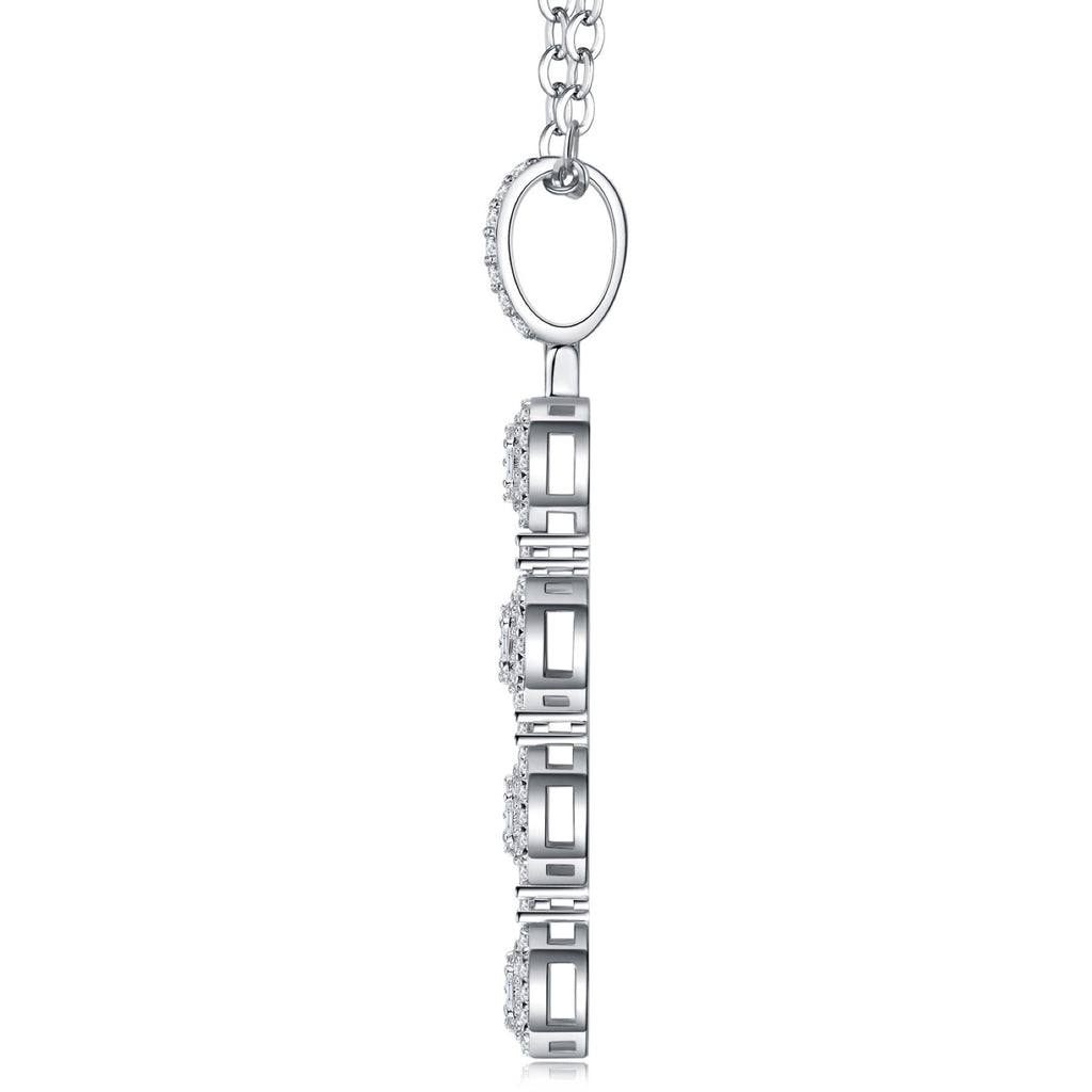 Dominion Moissanite Cross Necklace in Sterling Silver