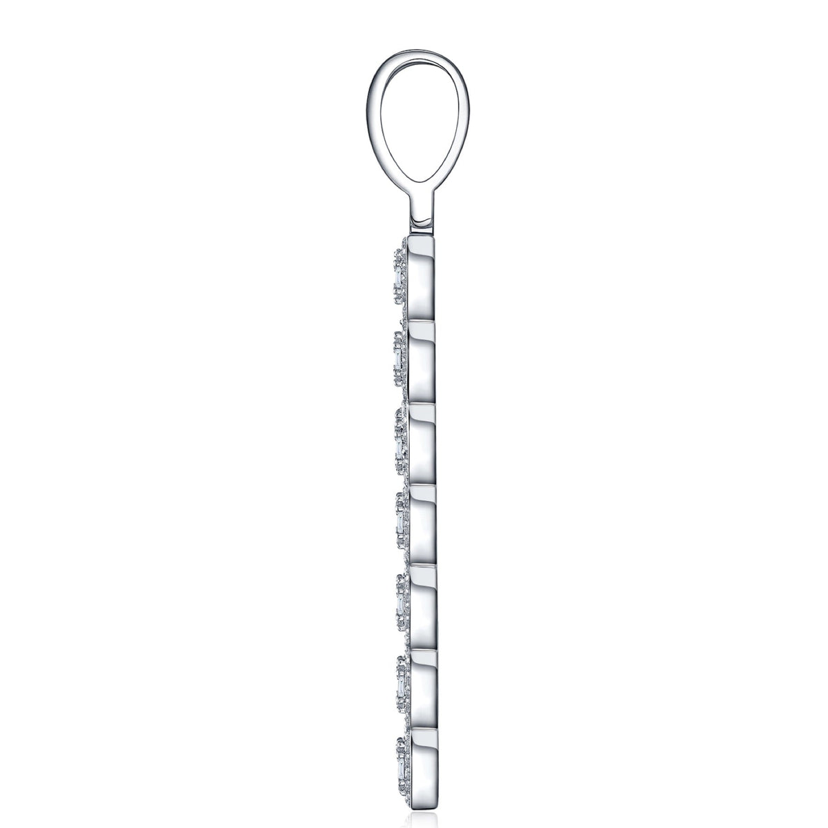 Ascension Moissanite Cross Necklace in Sterling Silver