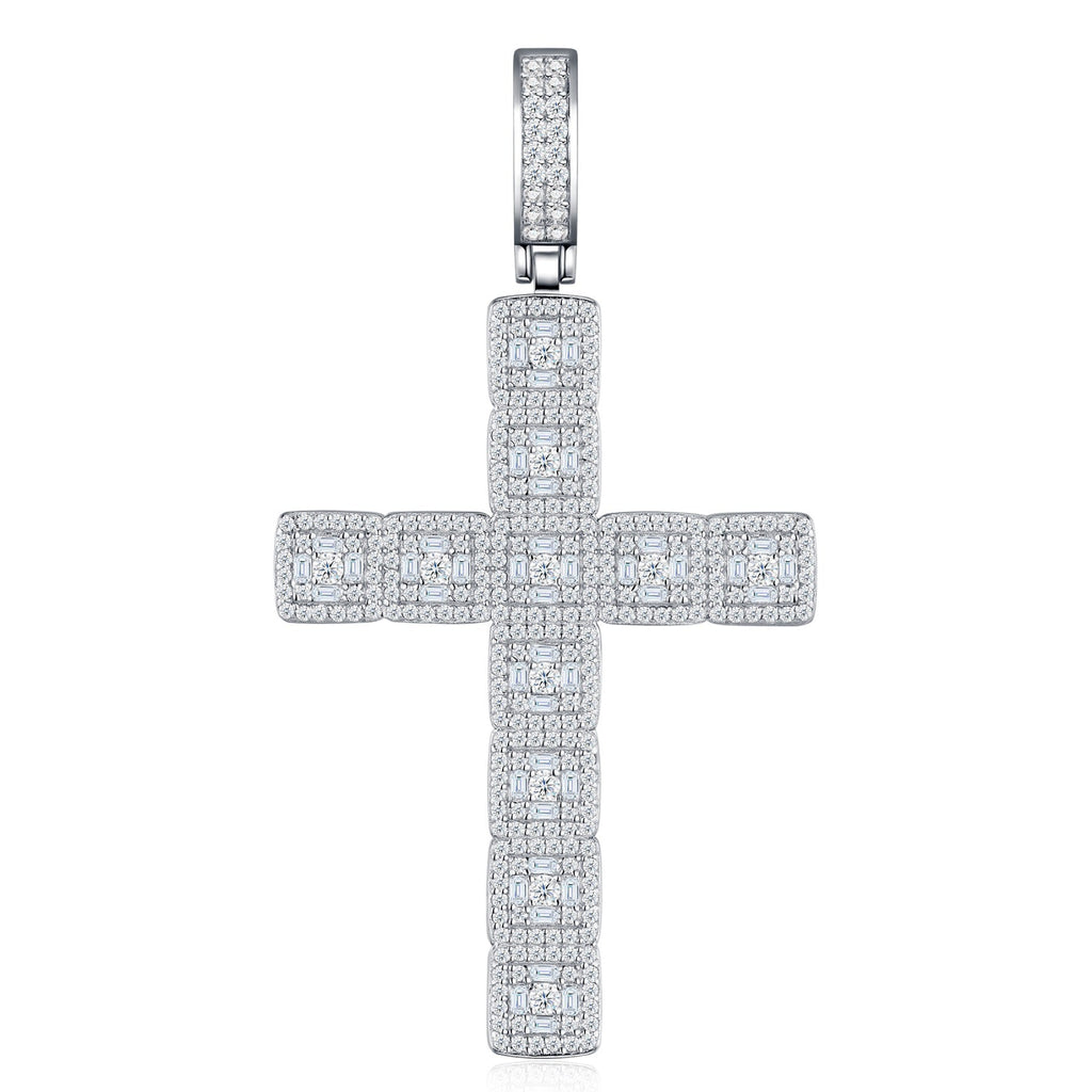 Ascension Moissanite Cross Necklace in Sterling Silver