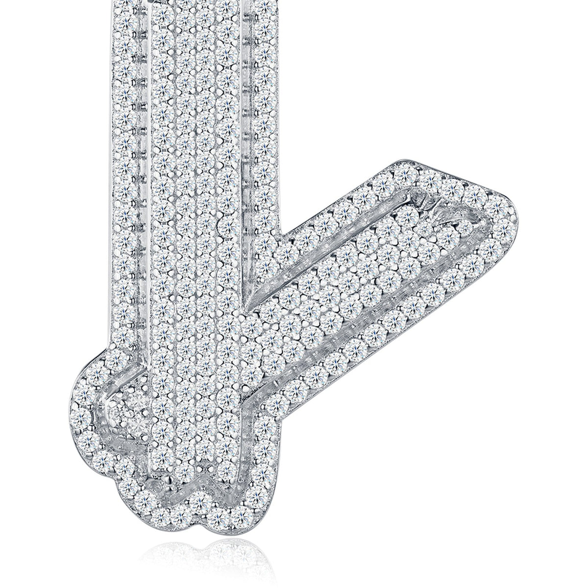 Initial Y Moissanite Iced Bubble Pendant Necklace in Sterling Silver