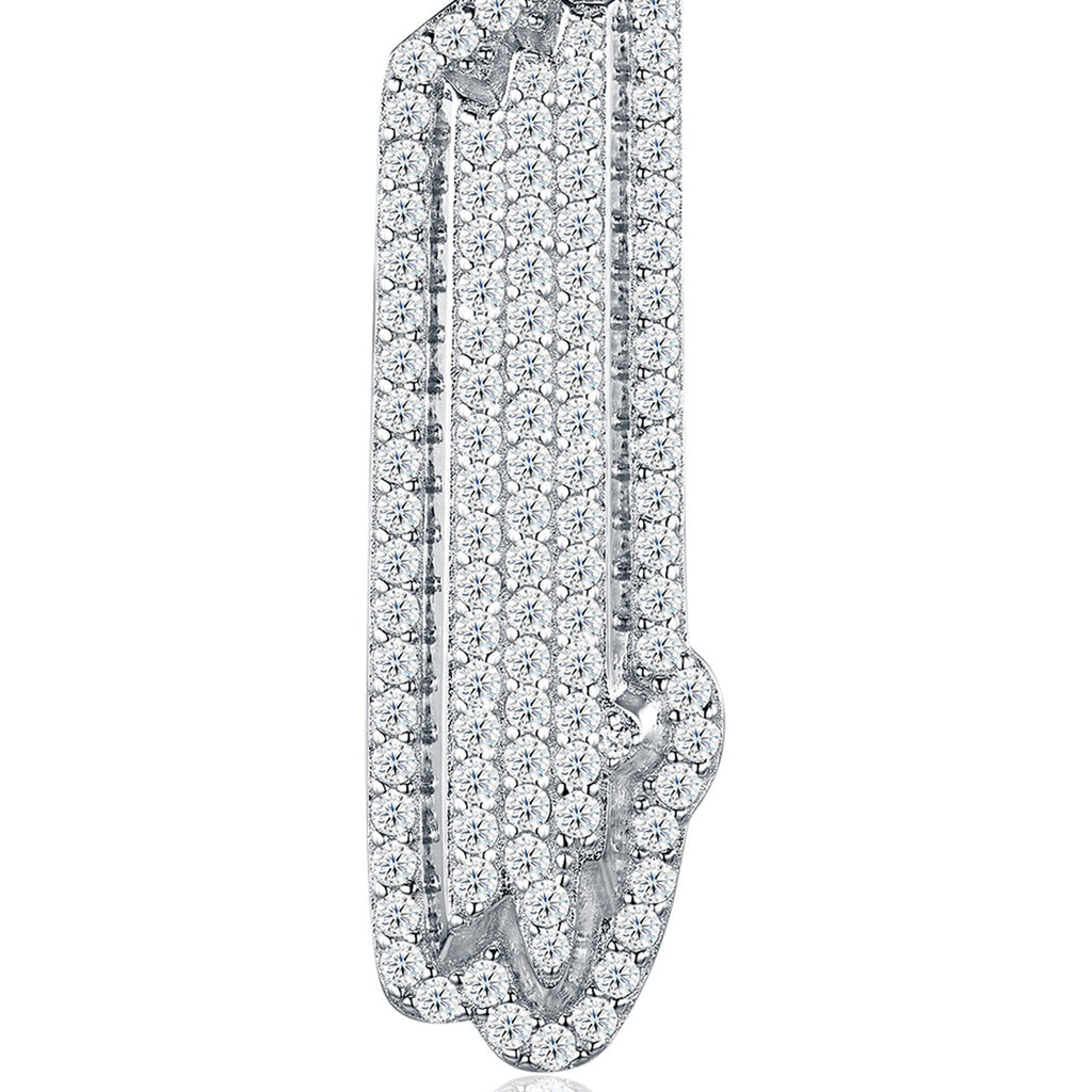 Initial I Moissanite Iced Bubble Pendant Necklace in Sterling Silver