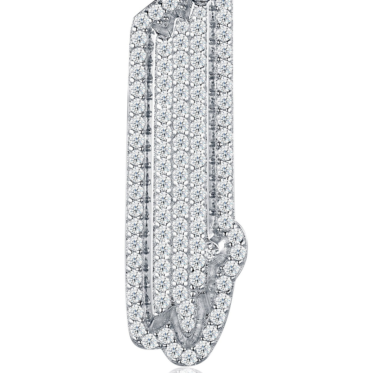 Initial I Moissanite Iced Bubble Pendant Necklace in Sterling Silver