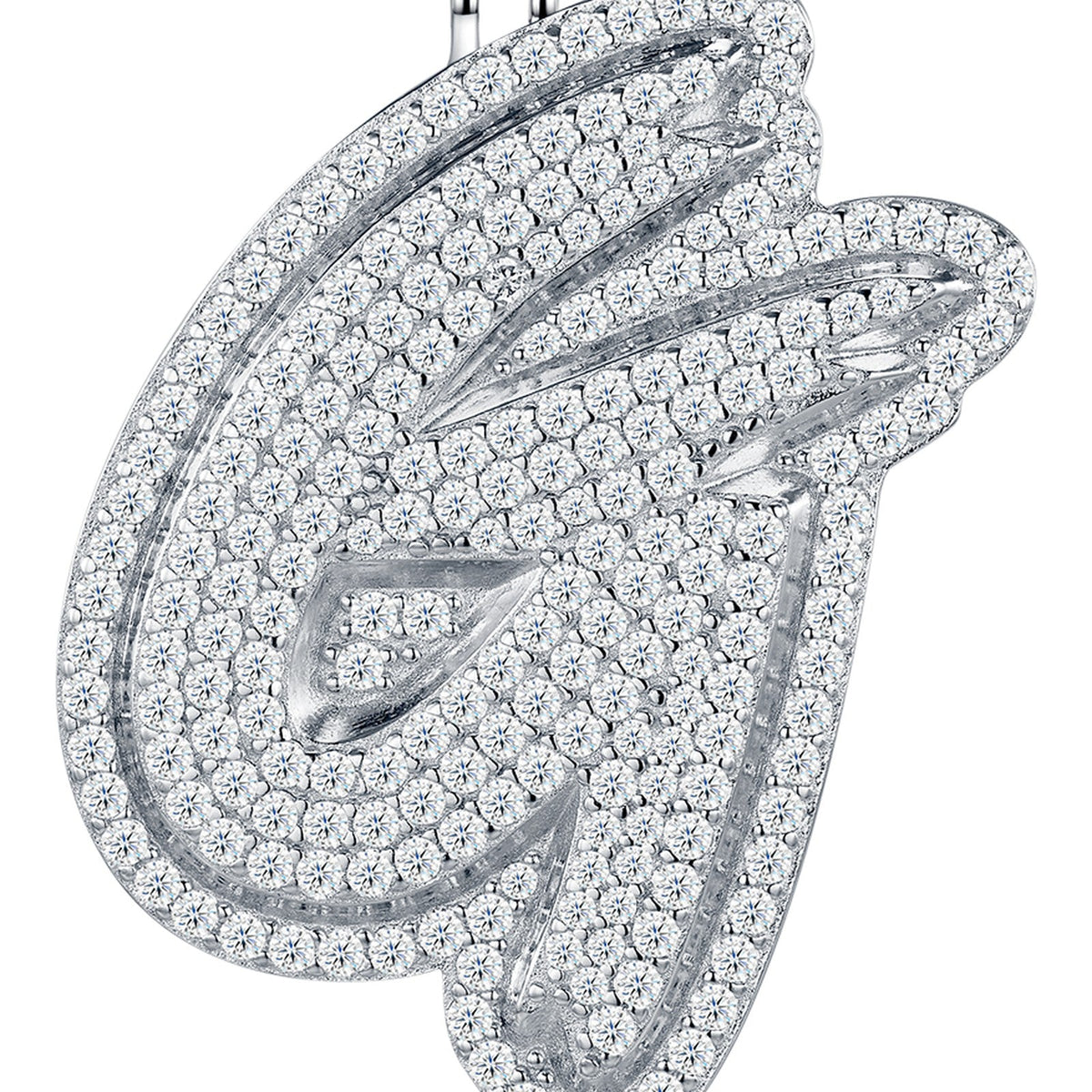Initial G Moissanite Iced Bubble Pendant Necklace in Sterling Silver