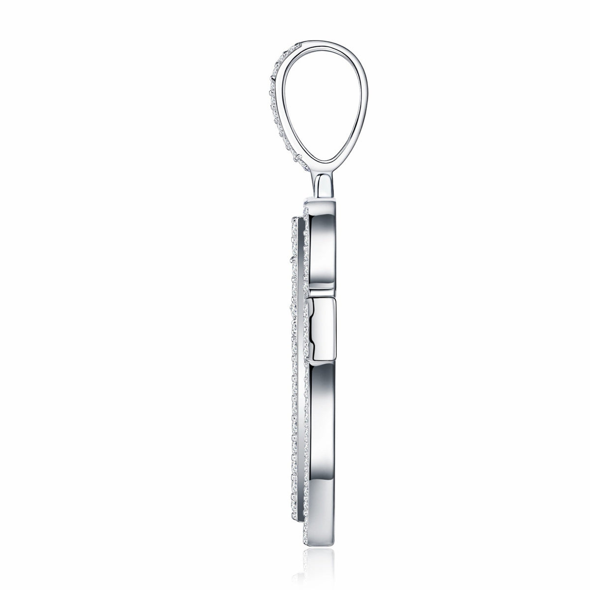 Emmanuel Moissanite Cross Necklace in Sterling Silver