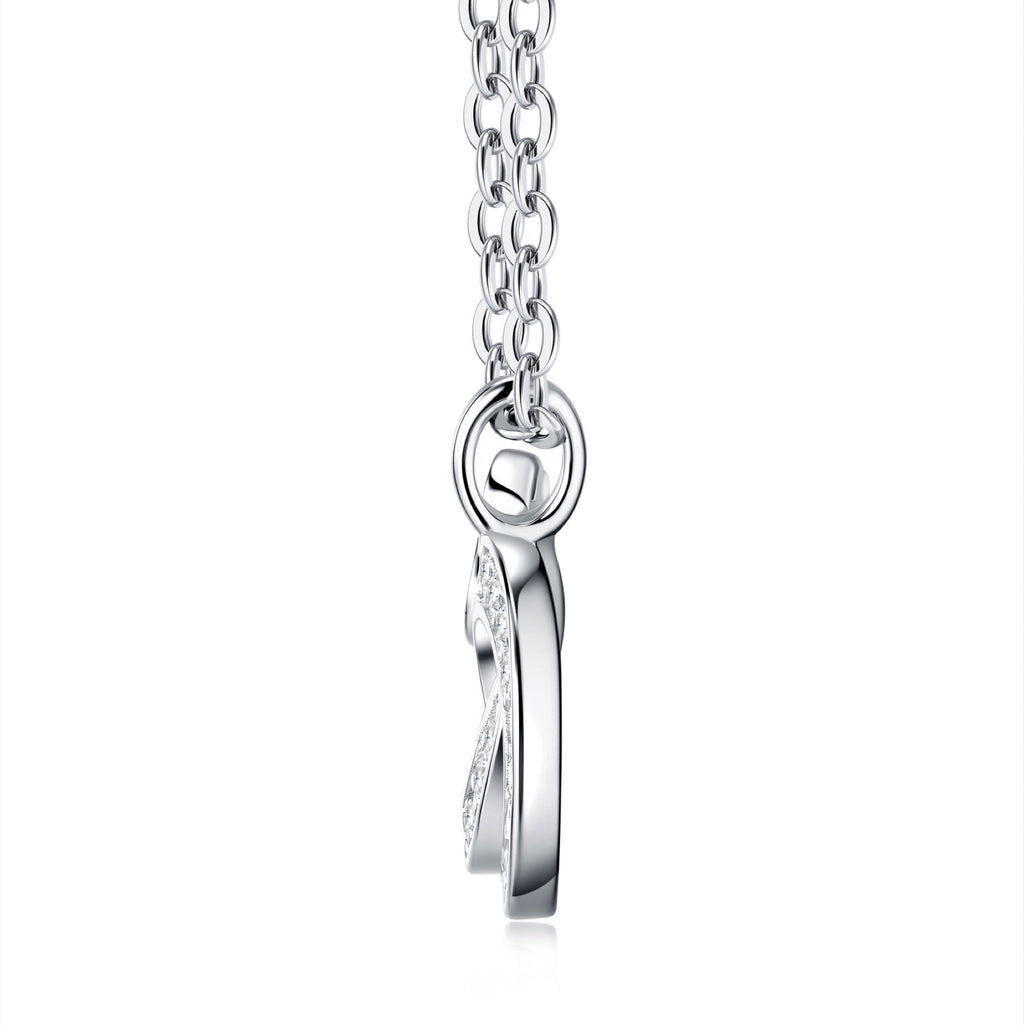 Clover Link Moissanite Clover Link Necklace in Sterling Silver