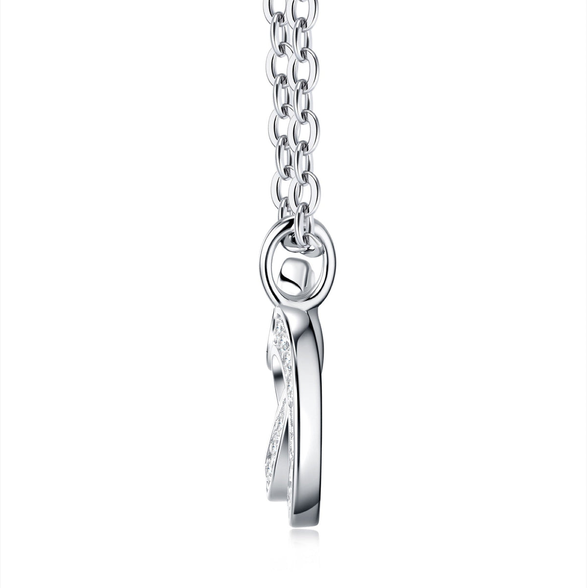 Clover Link Moissanite Clover Link Necklace in Sterling Silver