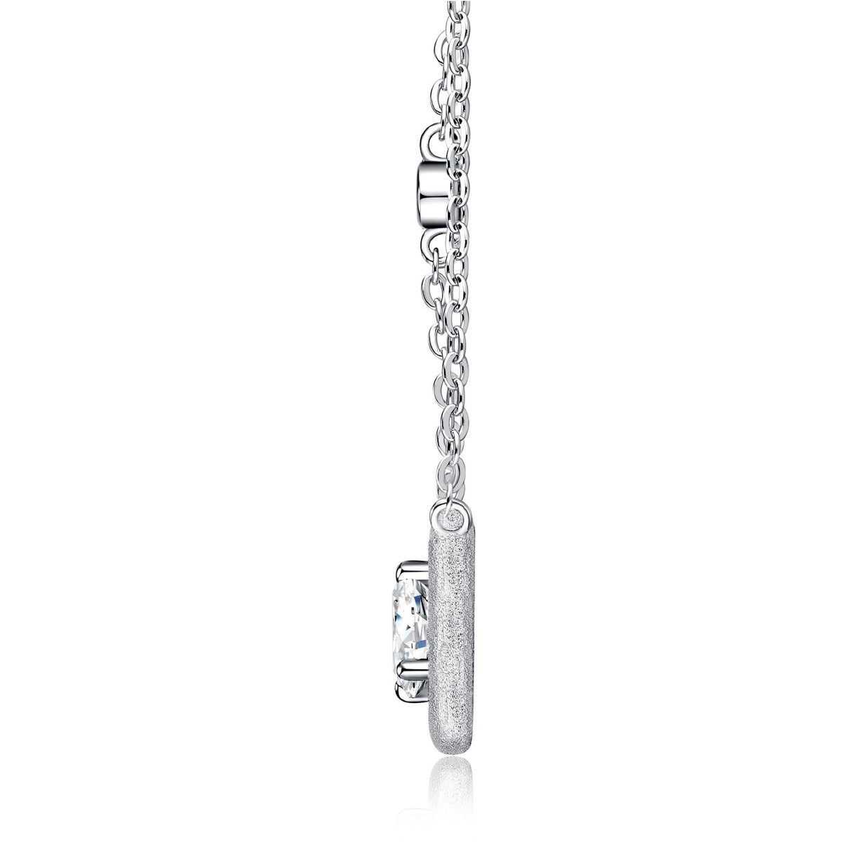 Solo Moissanite Bezel Solitaire Necklace in Sterling Silver
