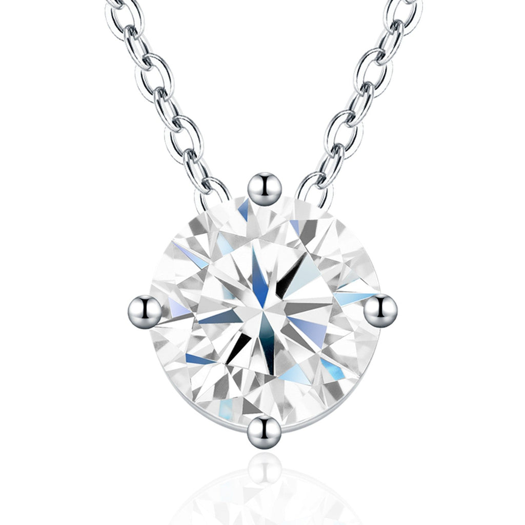 Simplicity 0.5 Carat Moissanite Solitaire Pendant Necklace in Sterling Silver